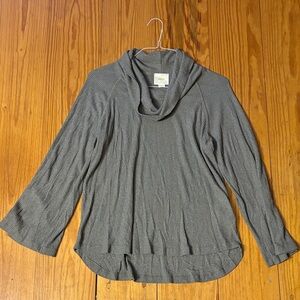 Green/Gray Cowl Neck Long Sleeve Top